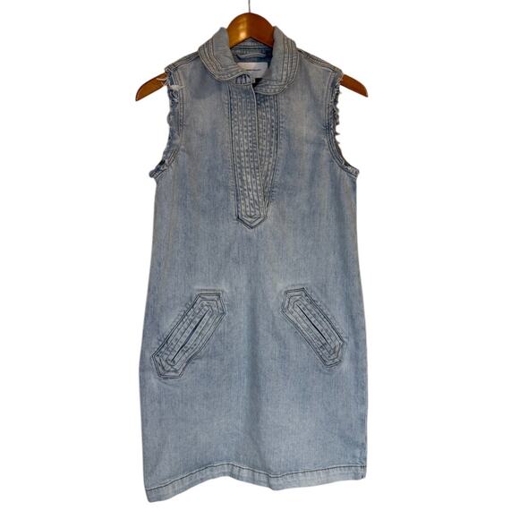 Current Elliot Denim Dress Women 0 X Small‎ Blue Western Preppy Casual Festival - Picture 1 of 7